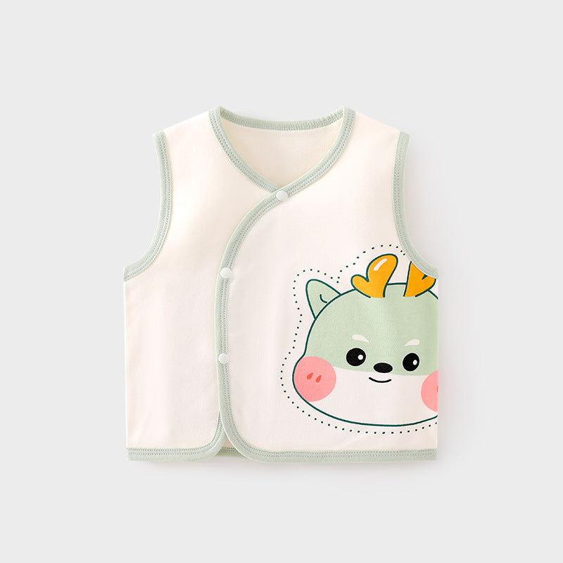 GJ25102114嬰兒護肚背心秋冬季寶寶雙層馬甲兒童坎肩馬夾新生兒純棉保暖上衣