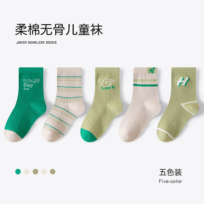 GI25073102純色女童襪子 秋冬新中筒襪 女童青少年學生棉襪 防臭針織衫 中大童襪