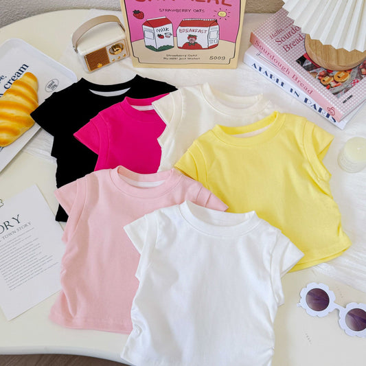 CA25052108女童飛飛袖短袖T恤夏季新款外穿韓版兒童設計感無袖坎肩上衣百搭