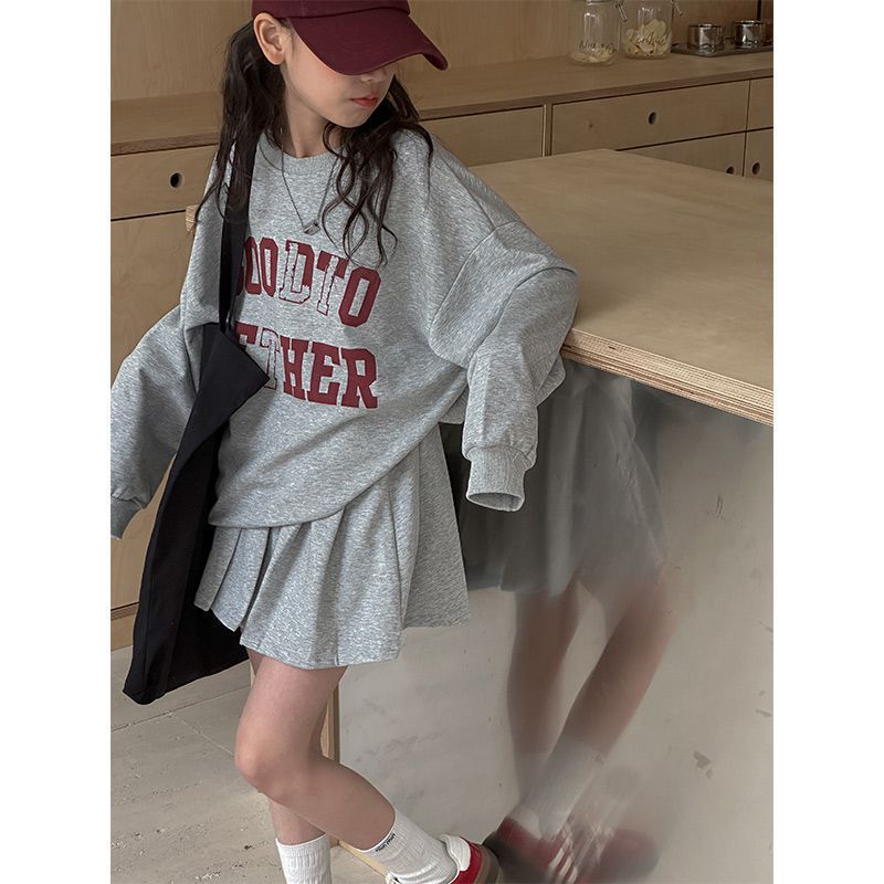 Z25033111女童春秋裝運動衛衣套裝裙時髦兒童兩件套中大童秋季衣服