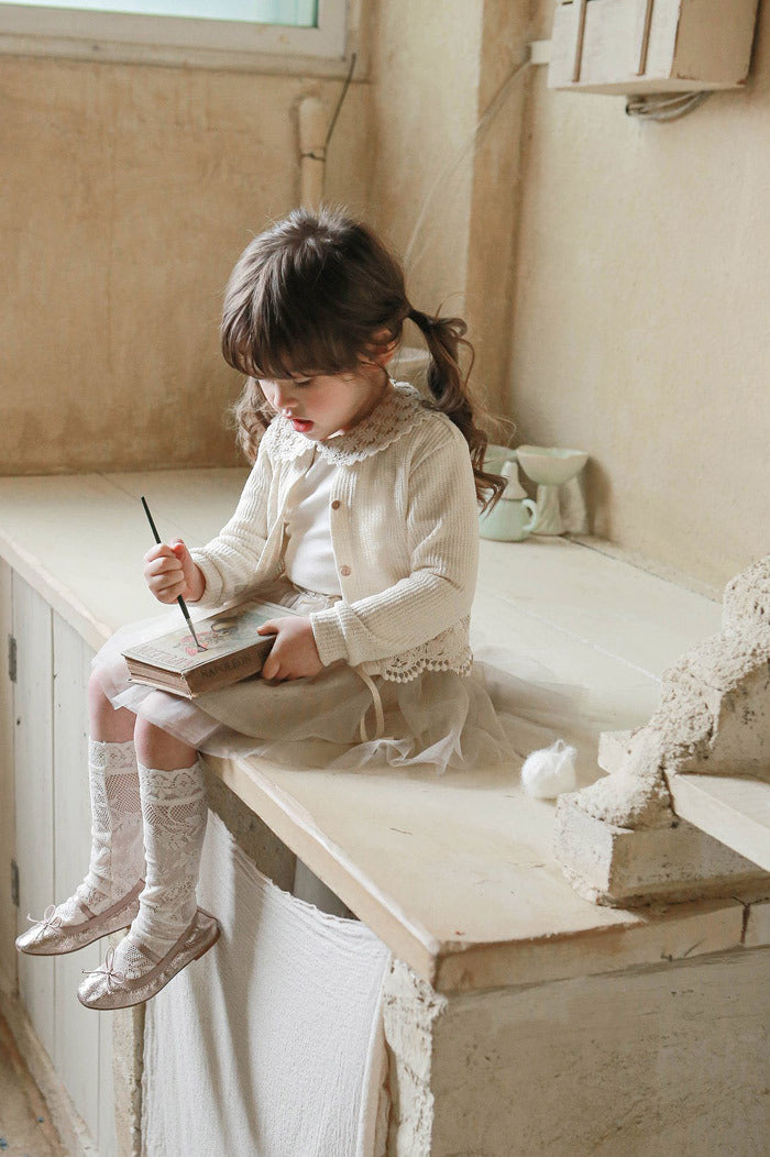 GF25061713韓版女孩寶寶嬰幼兒花邊冷氣衫ins休閒防曬衣開襟外套百搭開襟衫