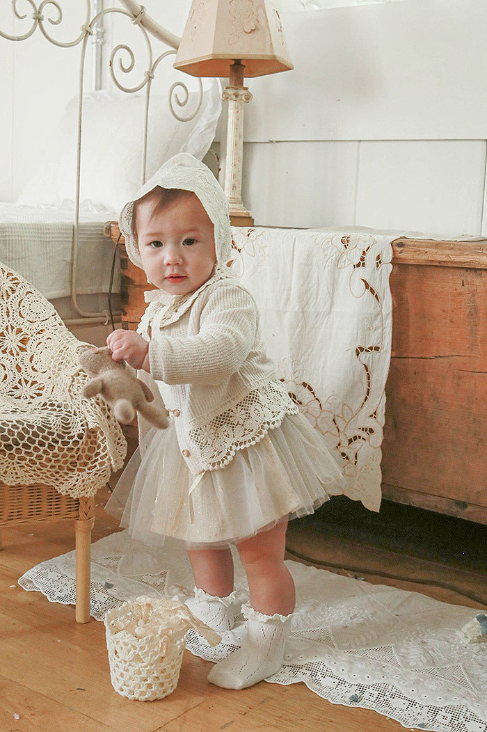 GF25061713韓版女孩寶寶嬰幼兒花邊冷氣衫ins休閒防曬衣開襟外套百搭開襟衫