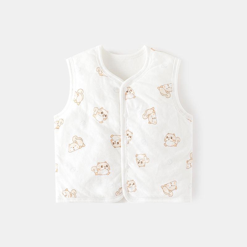 GJ25102111嬰兒護肚背心秋冬季嬰兒夾棉馬甲兒童坎肩馬夾新生兒純棉保暖上衣