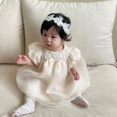 GF25061714韓版仙氣可愛女寶寶滿月禮服裙子夏季幼童公主裙子柔軟親膚紗裙子