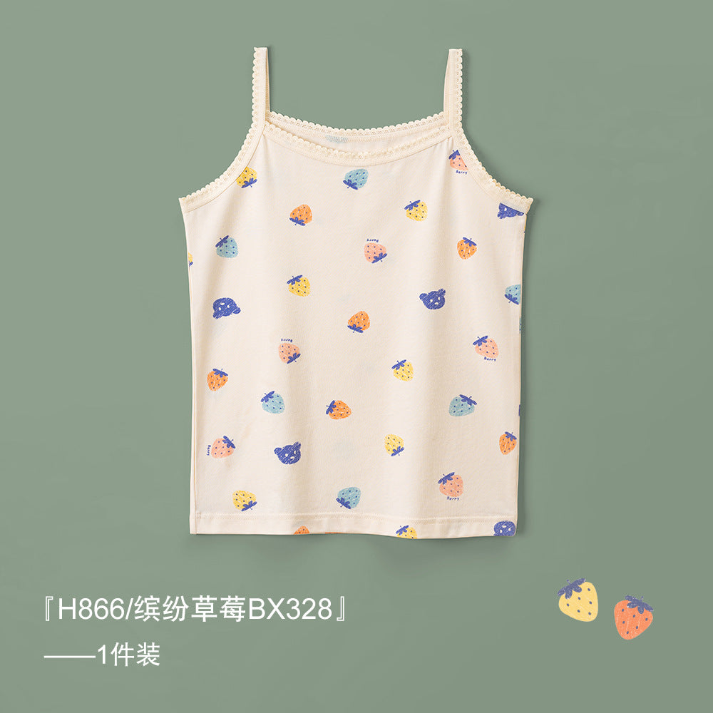 S23071315女童背心-春夏薄款a類純棉韓版女寶寶吊帶衫童裝女孩上衣批發