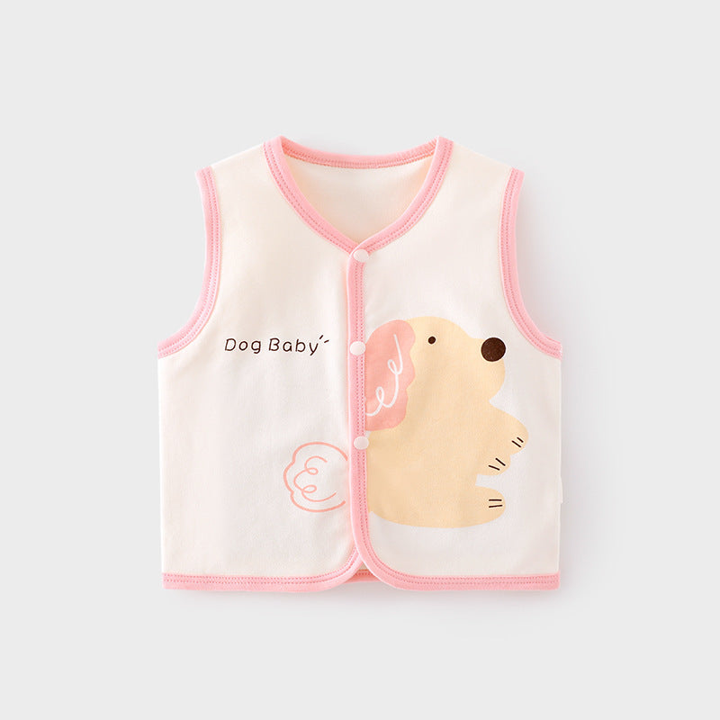 GJ25102114嬰兒護肚背心秋冬季寶寶雙層馬甲兒童坎肩馬夾新生兒純棉保暖上衣