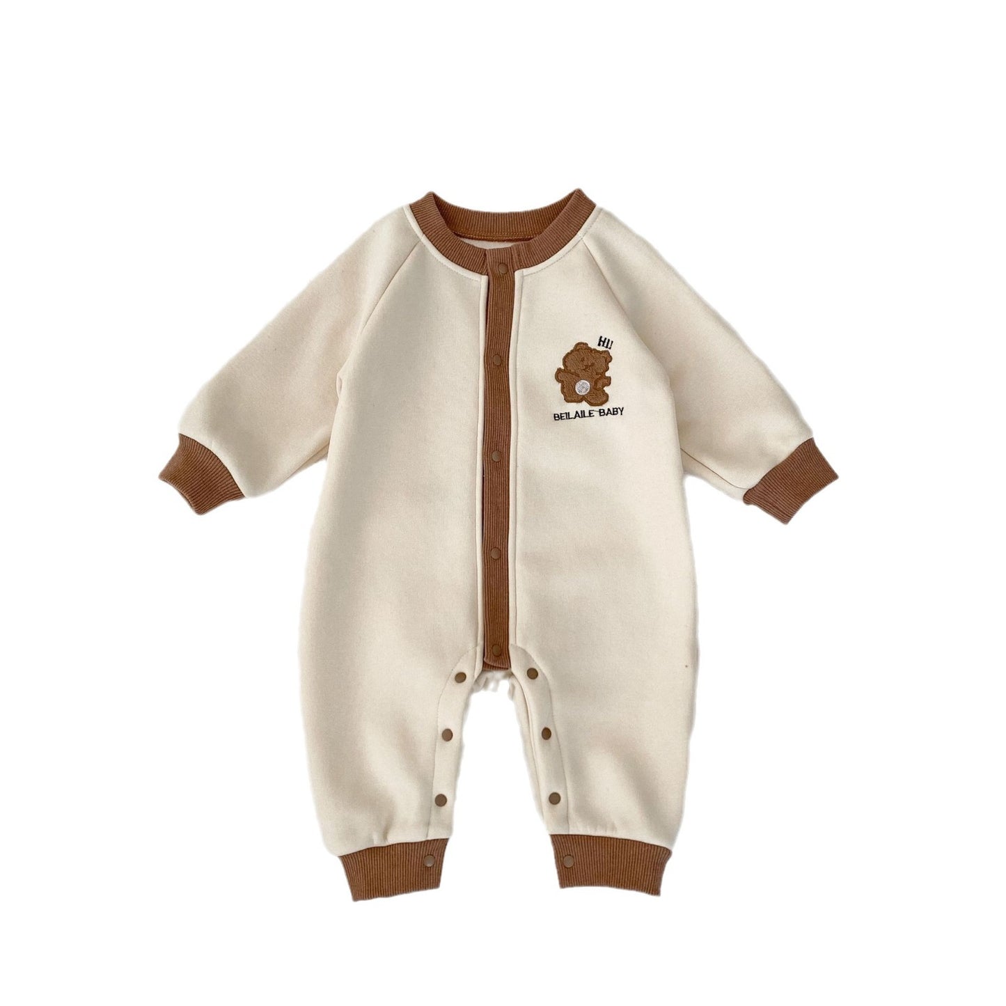 GK25121809秋冬超幼兒連身衣可愛小熊小孩連身包屁衣萌寶寶加絨長爬爬服(➡️2件或2套起,廠商才有出貨)(可以混搭開頭GK商品)