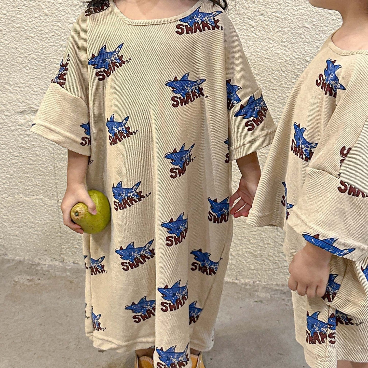 Z25020920兒童夏季套裝男童2025新寶寶短袖夏裝洋氣女童連身裙姐弟兄妹裝