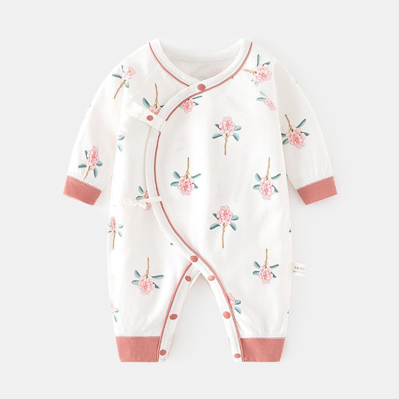 GJ25102116新生兒連身衣嬰兒無骨哈衣春秋純棉初生及尚服爬服男女嬰兒內衣