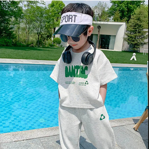 FB23072009男童夏裝套裝-新款兒童短袖夏季衣服潮帥氣網紅夏款兩件套
