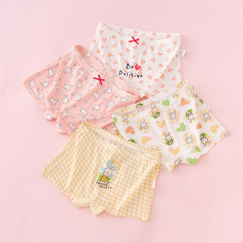 Z25040120女童莫代爾平角內褲兒童四角女寶寶短褲中大童小女孩冰絲夏季薄款