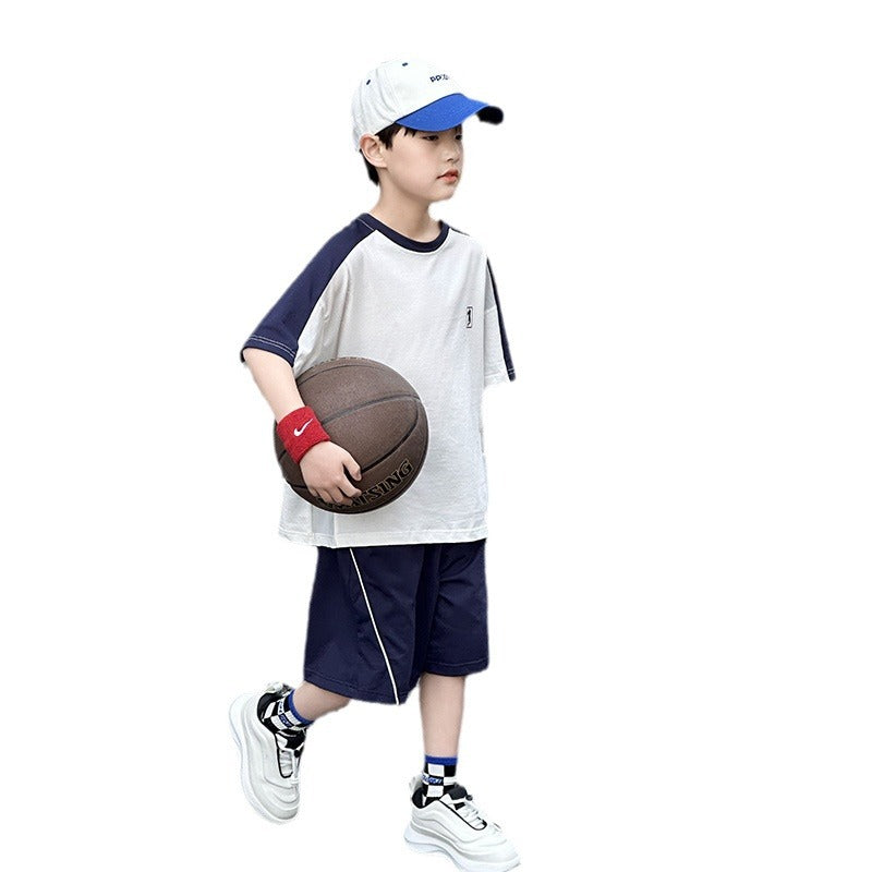🎈精品童裝🎈FH25062712男童球服套裝夏季新款中大童裝短袖運動兩件式兒童休閒夏裝潮