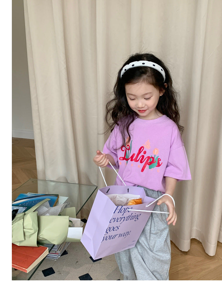 CA24042805新款兒童T恤男孩女孩卡通戶外短袖純棉夏季卡通印花寬鬆韓版