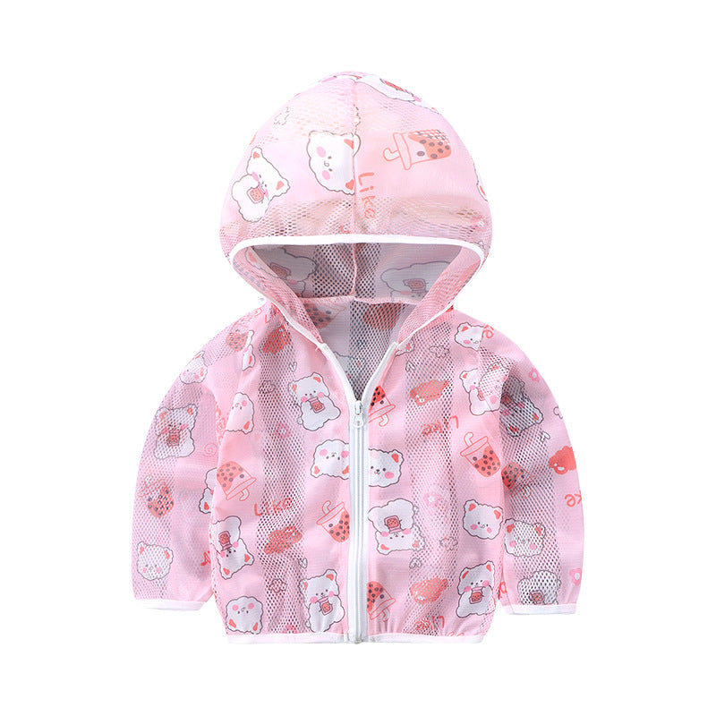 Z25022319冰絲薄款兒童防曬衣透氣防曬男童女童防曬服夏日防曬衫