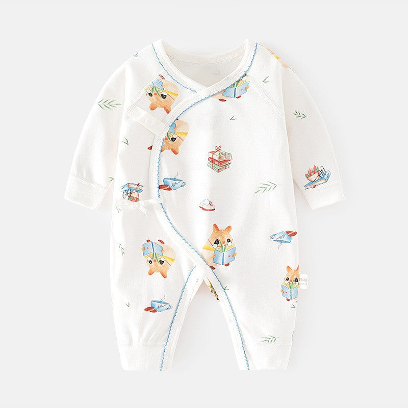 GJ25102116新生兒連身衣嬰兒無骨哈衣春秋純棉初生及尚服爬服男女嬰兒內衣