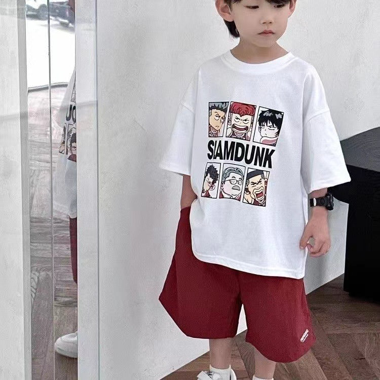 Z25030923男童純棉短袖T恤-夏季潮款兒童寶寶印花半袖t中小童裝帥氣上衣