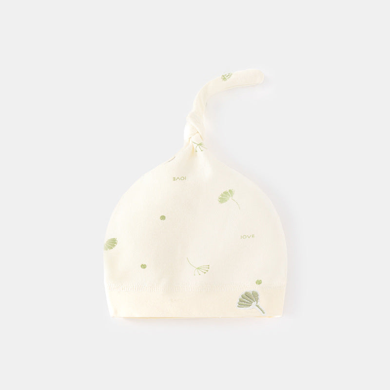 GJ25102113新生嬰兒帽子秋冬胎帽初生寶寶春秋護鹵門帽0-6個月波點純棉帽