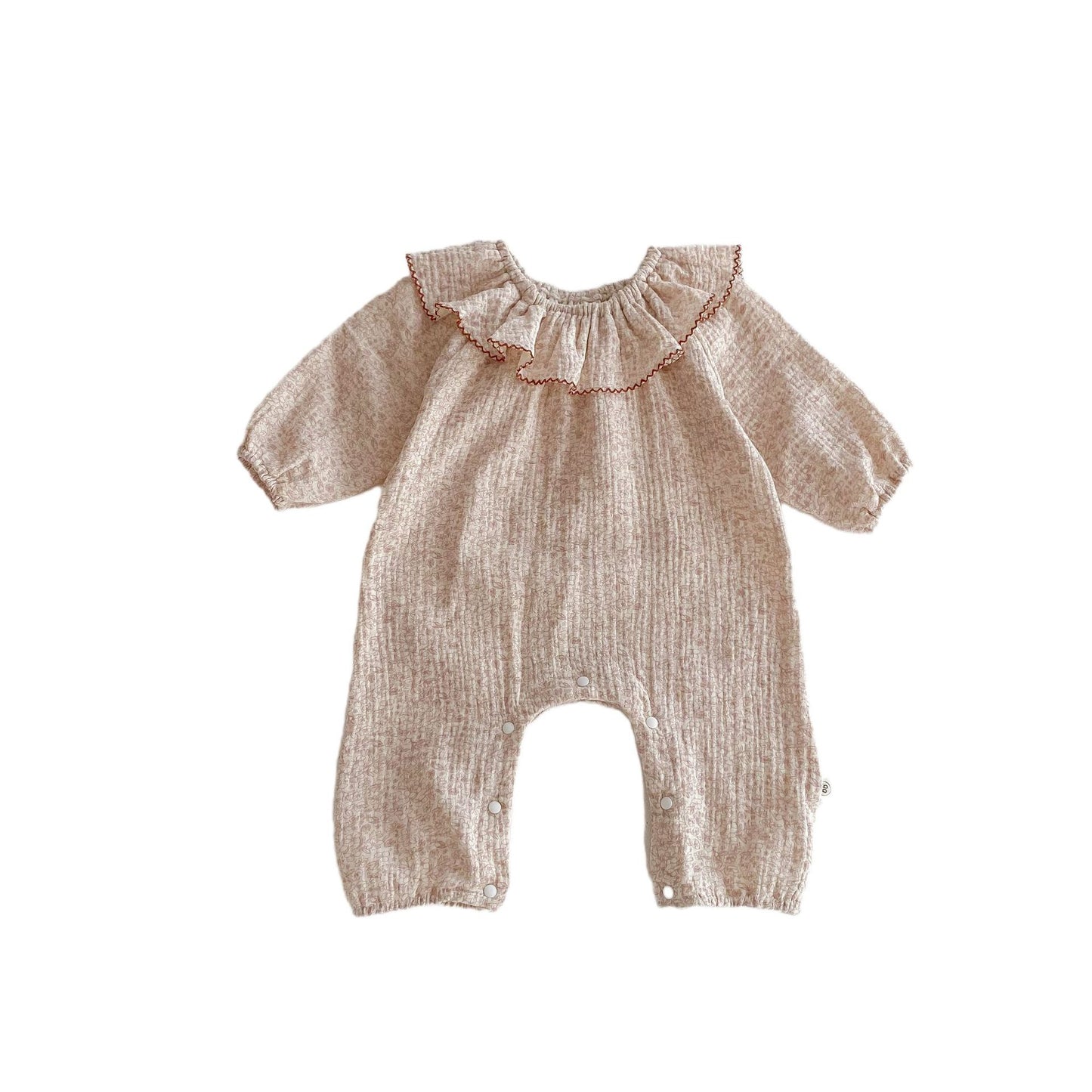 G25092518ins女童春秋款棉長袖碎花連身衣 嬰兒寶寶甜美娃娃領爬服外出衣服