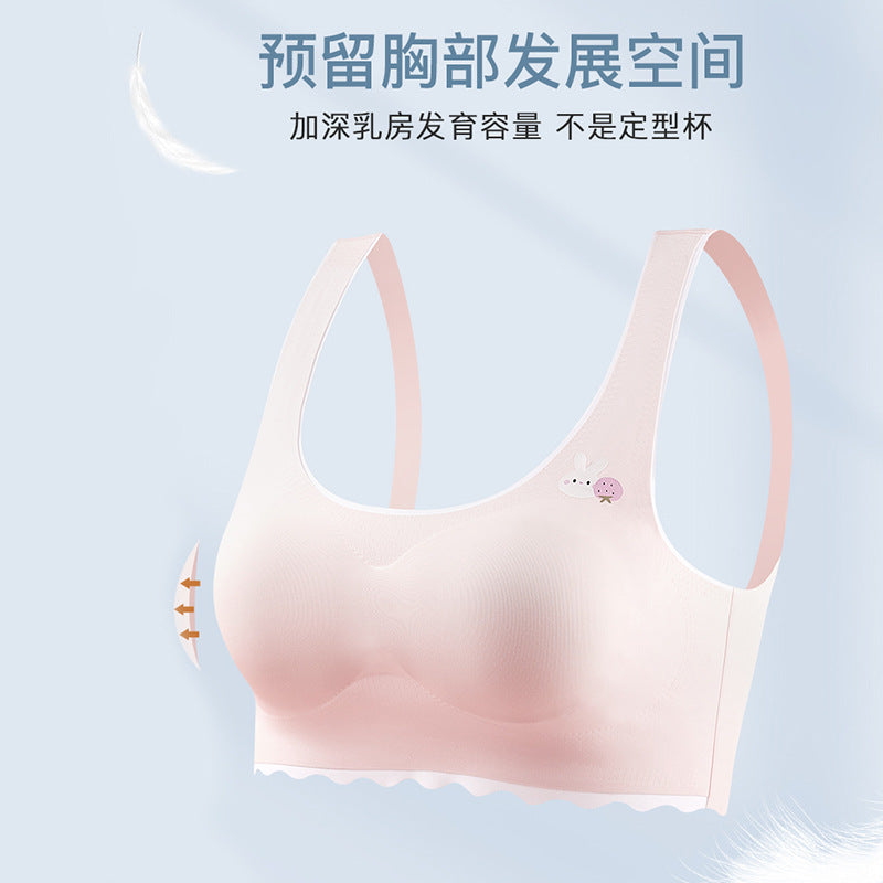Z23122301無痕期青春期少女內衣無鋼圈防凸點可感知罩杯超薄胸罩學生青春期(3件起批)