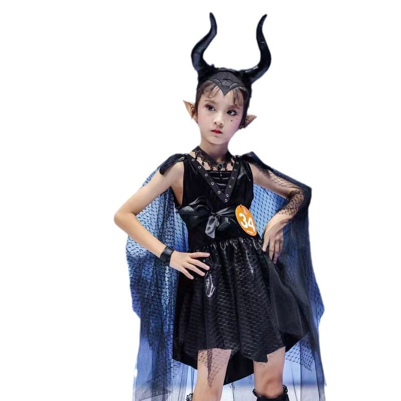 Z24081815萬聖節兒童服裝女童禮服cosplay角色扮演魔法女巫吸血鬼化妝舞會