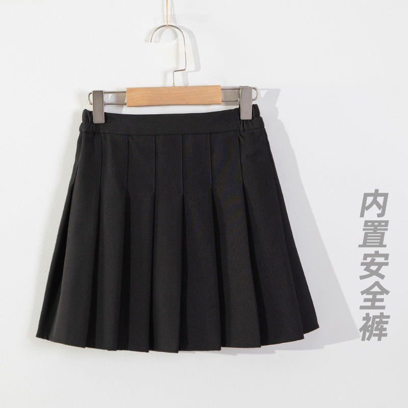 Z25033116女童短裙夏季韓版洋氣女大童百褶裙夏裝兒童學院風裙子