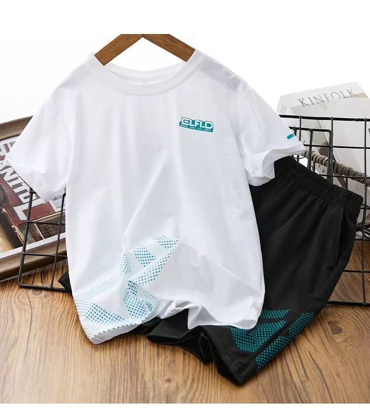CD25050313兒童短袖球服套裝男童運動服女童速乾透氣短褲中大童寶寶童裝批發