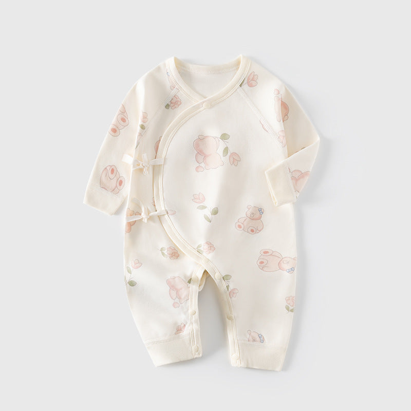 GJ25102118新生兒連身衣秋冬純棉嬰兒蝴蝶衣無骨衣初生及尚服寶寶春秋哈衣