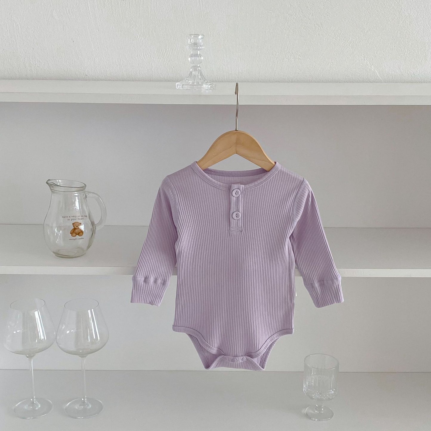 G25092509ins秋季嬰兒娃娃領翻領包屁衣哈衣男女童小清新女寶寶秋連體爬服