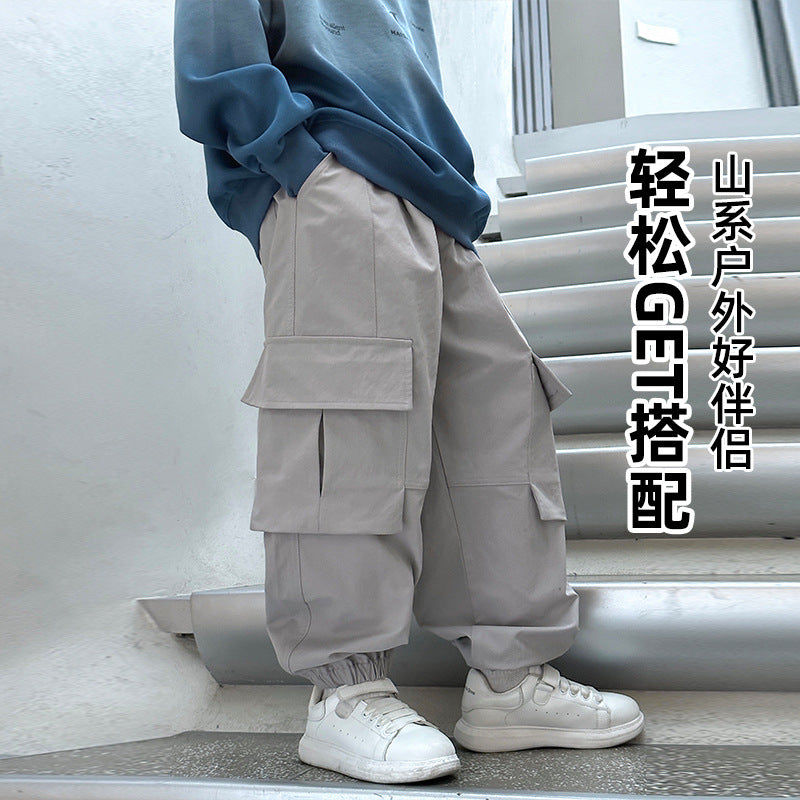 FF24102508童裝2024秋冬保暖兒童褲子大口袋男童加絨工裝褲(9-12天到貨)