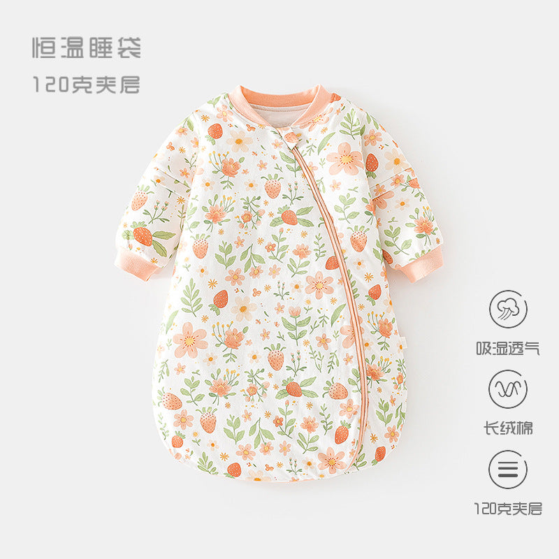 GJ25102120嬰兒恆溫睡袋春秋夾棉寶寶U型60克睡衣新生兒式多功能防踢被