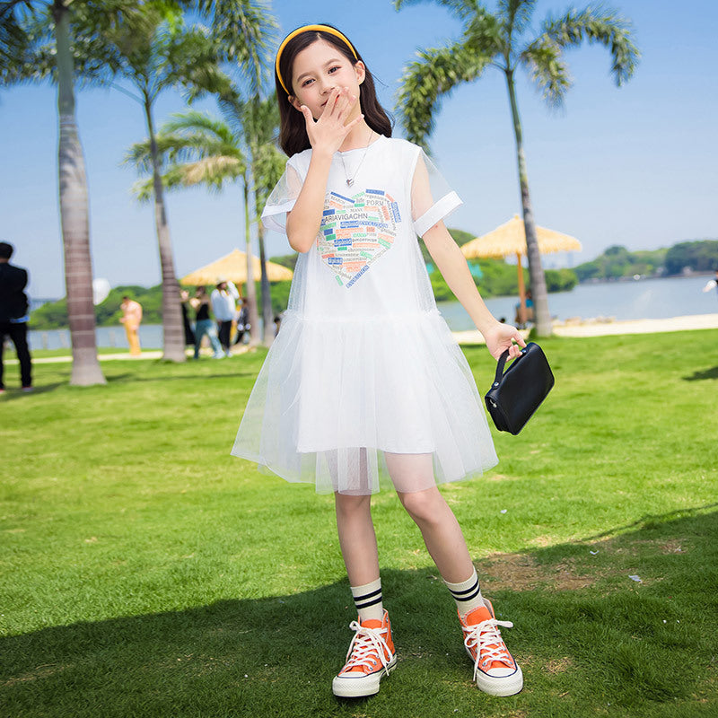 FE24070107童裝女童夏裝2024新款中大童兒童裙夏季洋氣小女孩公主裙(9-12天到貨)