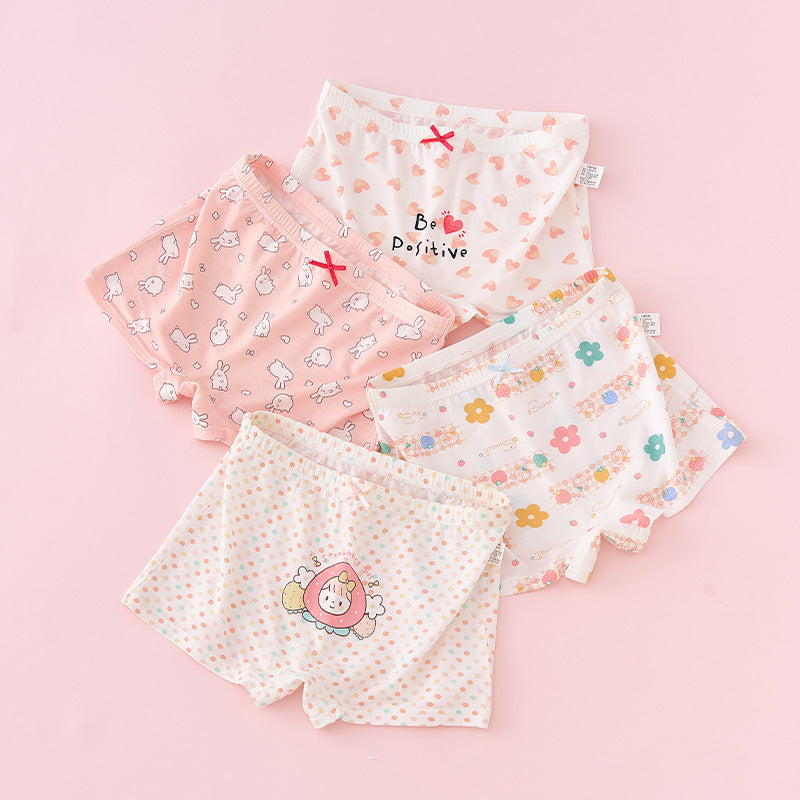 Z25040120女童莫代爾平角內褲兒童四角女寶寶短褲中大童小女孩冰絲夏季薄款