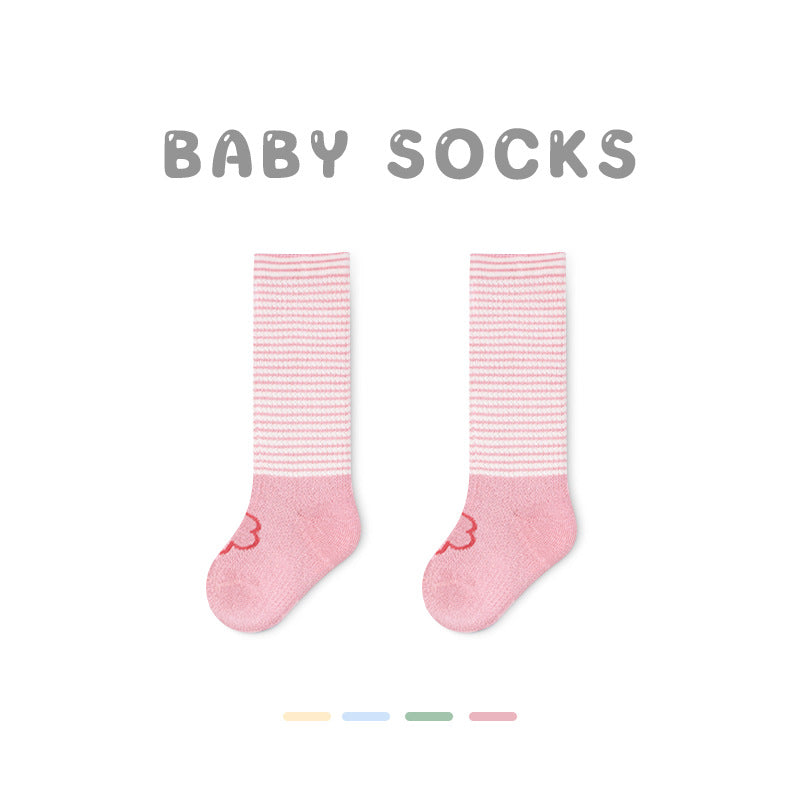 Z24032304寶寶襪子春夏網眼草莓中筒襪無骨精梳棉花邊寶寶襪子G365(2雙起批)