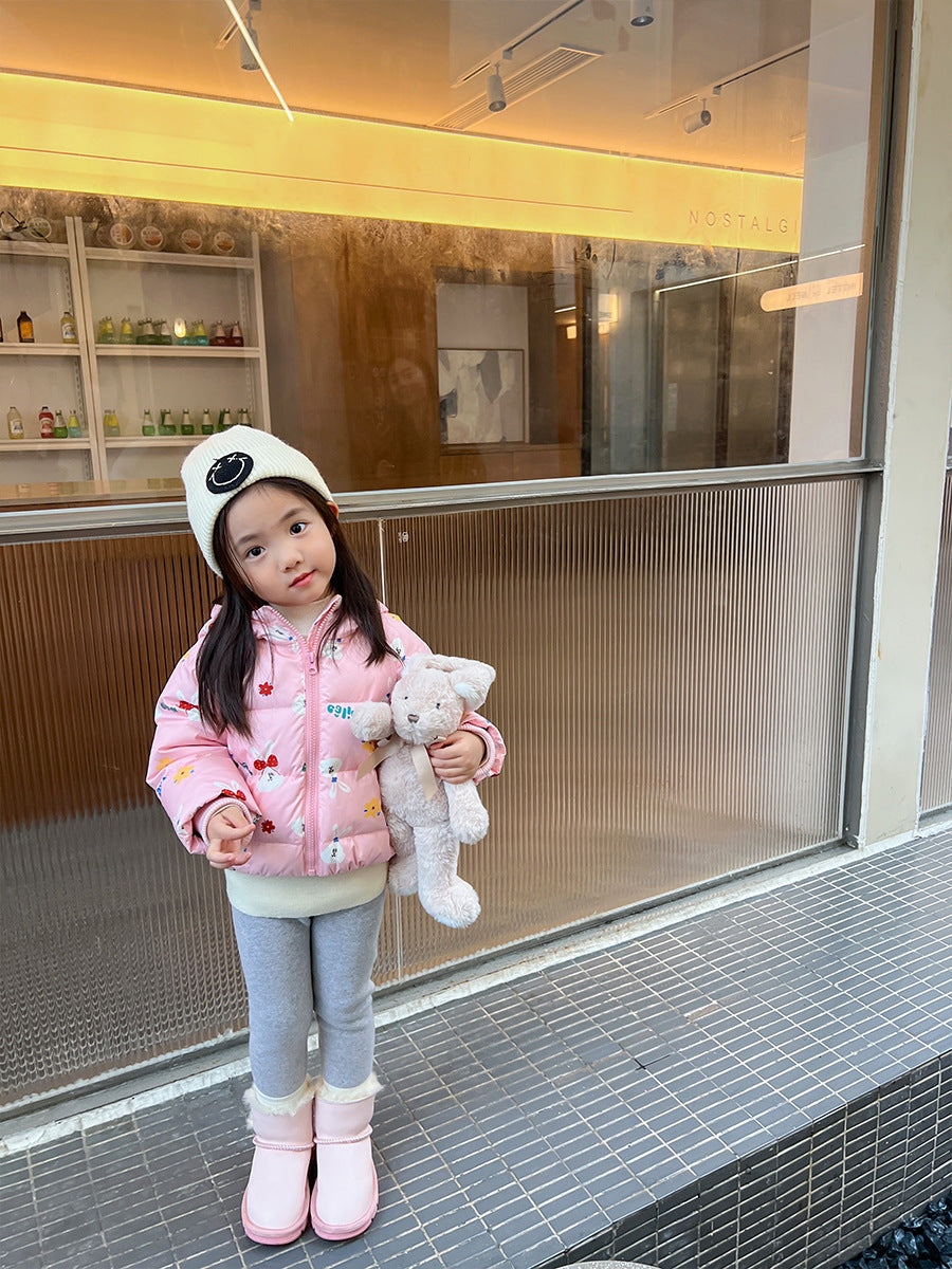 CA23101817女童加絨緊身褲冬款兒童時尚保暖長褲潮寶寶洋氣百搭褲子