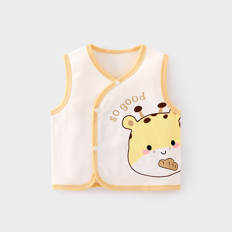 GJ25102114嬰兒護肚背心秋冬季寶寶雙層馬甲兒童坎肩馬夾新生兒純棉保暖上衣