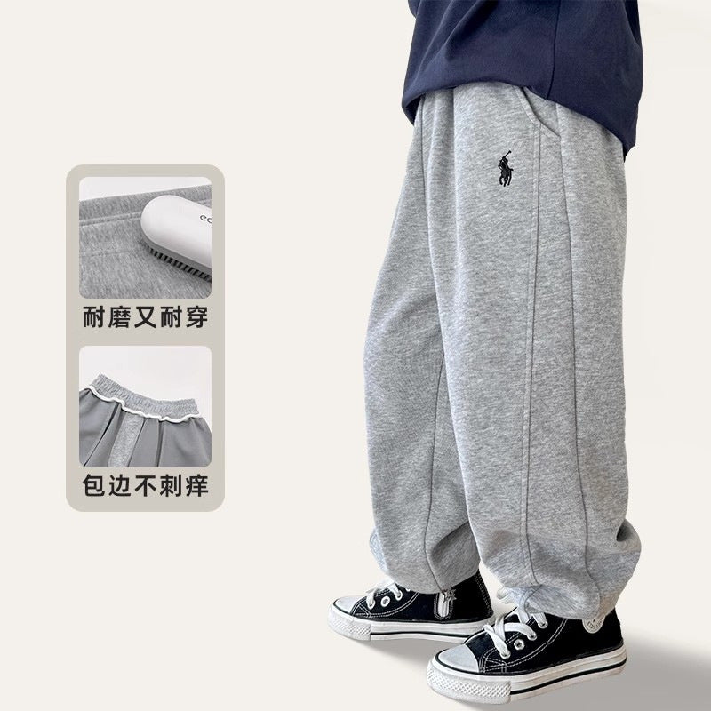 GJ25082717男孩潮牌秋裝運動褲2025春秋新款女童韓版童裝衛褲大童長褲