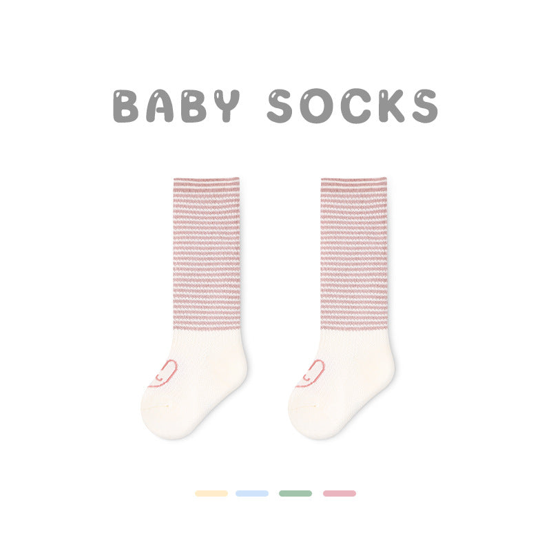 Z24032304寶寶襪子春夏網眼草莓中筒襪無骨精梳棉花邊寶寶襪子G365(2雙起批)