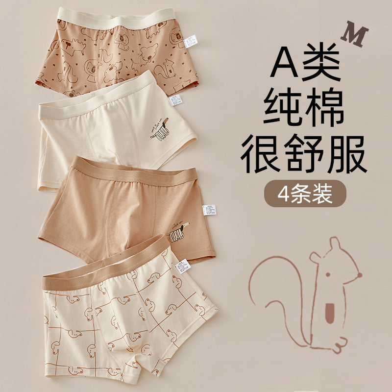 Z25040121兒童內褲男童男孩純棉a類棉平角短褲男寶寶中大童四角褲不夾屁屁