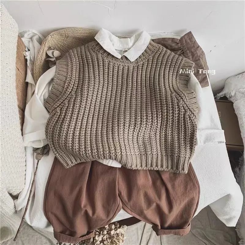 Z25033103兒童襯衫日系風復古蝙蝠袖翻領棉麻春秋男寶寶上衣男孩外穿外套衫