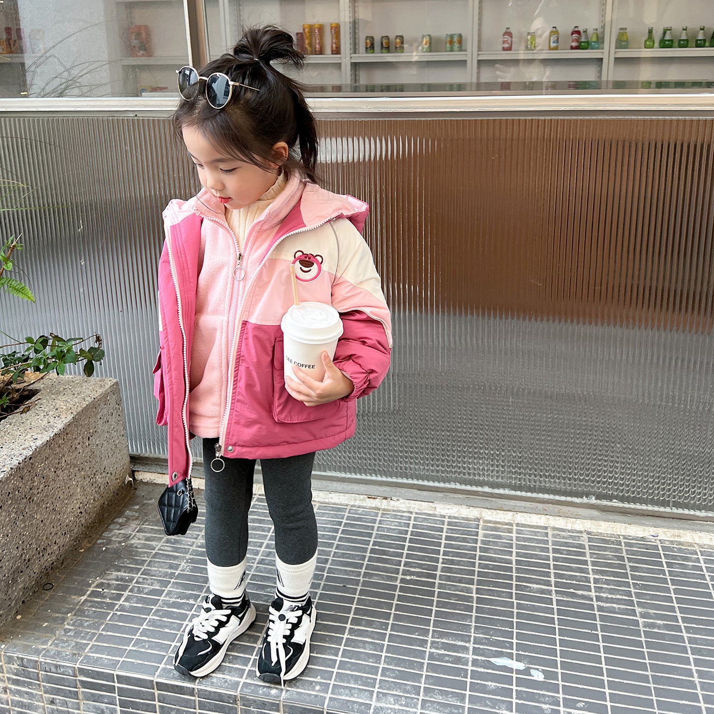 CA23101817女童加絨緊身褲冬款兒童時尚保暖長褲潮寶寶洋氣百搭褲子