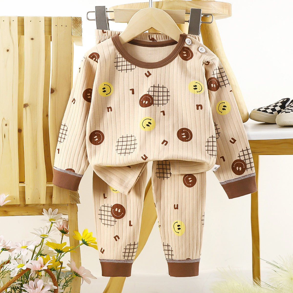 Z25022315兒童套裝春季新款男女童秋衣秋褲寶寶睡衣家居服童裝