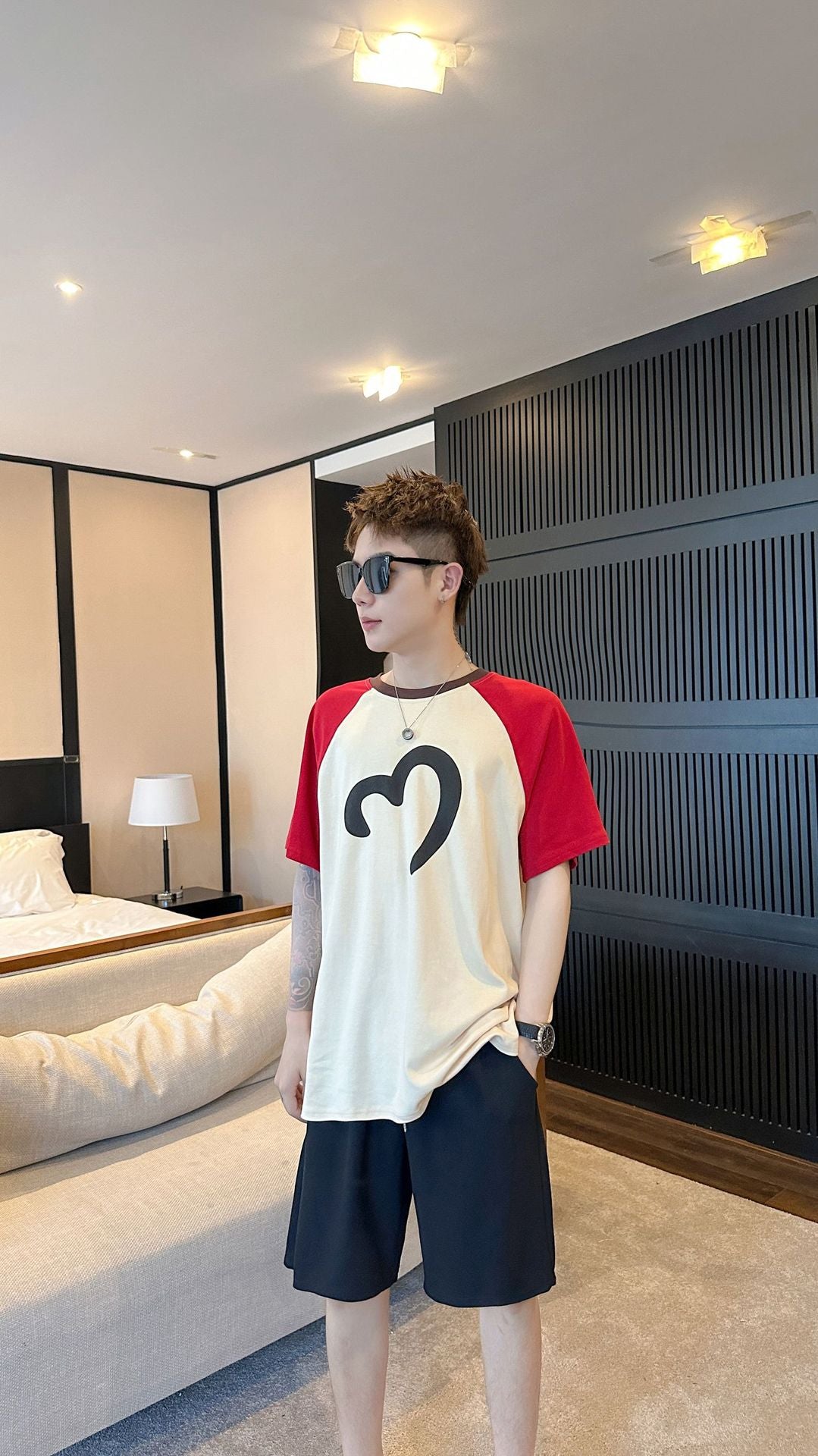 L23070616愛心親子裝母女夏款連衣裙子一家三口四口母女裝夏季洋氣套裝