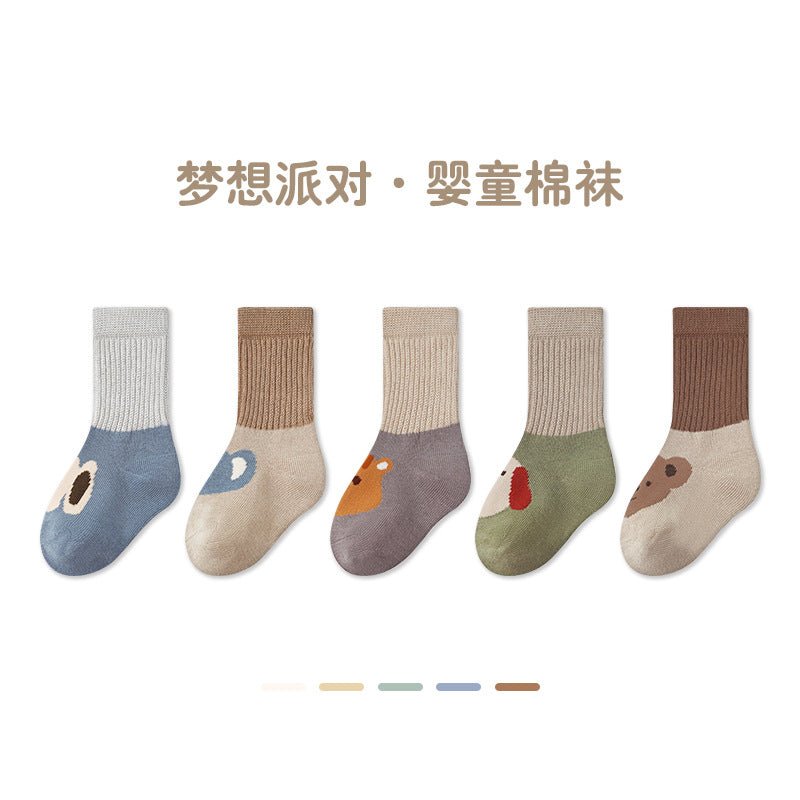 Z24032303春季無骨女寶寶中筒草莓新生兒襪子棉可愛新生兒襪子(5雙起批)