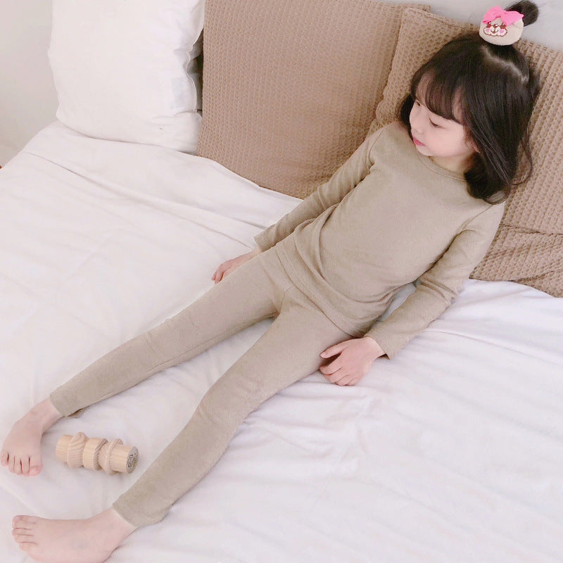J23113005兒童A類睡衣套裝23秋冬女童秋衣秋褲男童小寶寶純棉長袖家居服