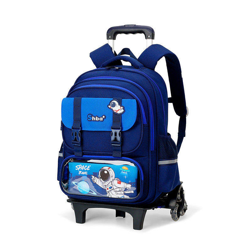 Z25022303兒童拉桿書包女生小學生一二三到六年級防水爬樓女童拉桿式大容量