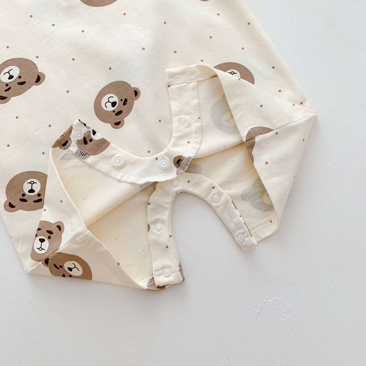 G23061503夏季韓版短袖連體男寶寶可愛小熊包屁衣爬爬服