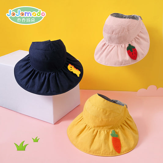 GD24051901春夏兒童太陽帽戶外戶外男童女童防曬帽卡通寶寶空頂帽(9-12天到貨)