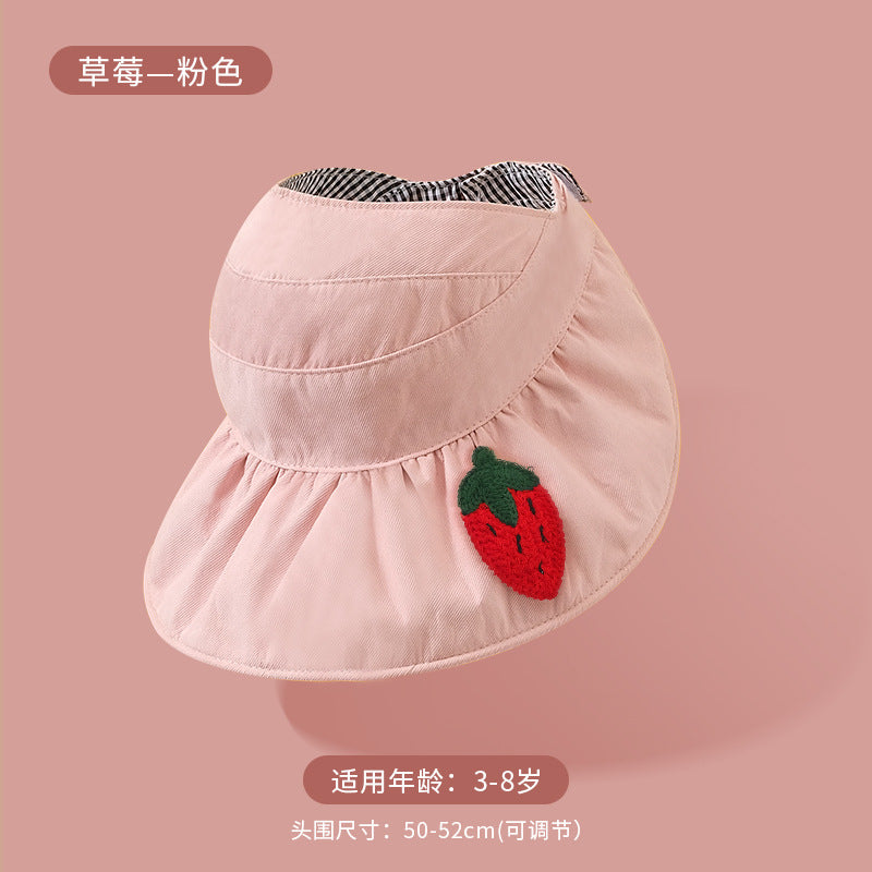 GD24051901春夏兒童太陽帽戶外戶外男童女童防曬帽卡通寶寶空頂帽(9-12天到貨)