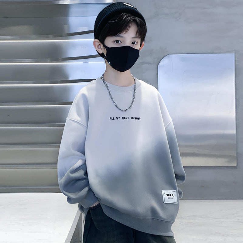 Z25030406男童衛衣長袖秋裝紮染印花學生酷帥新款帥氣中大童春秋季上衣男孩