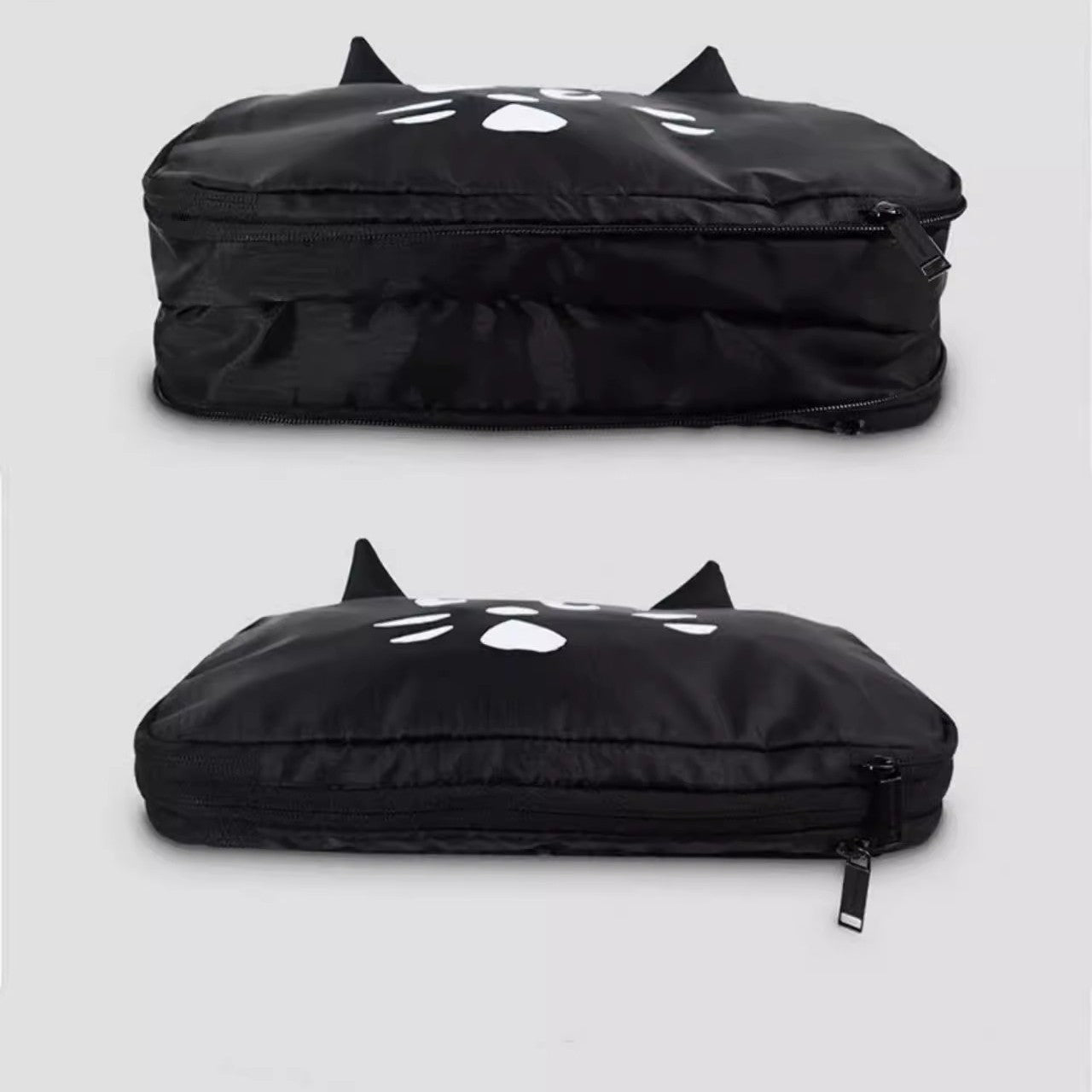 Z25040101日韓ne-net驚訝貓旅行袋衣物打包袋小號便攜手提行李包健身包